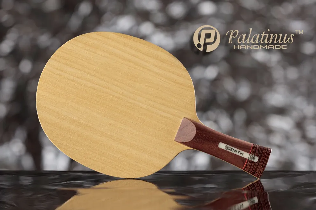 Palatinus Zenith ZC 6.0 handmade table tennis blade, OFF Pro, Limba outer ply, top-boosted soft PBO-Carbon – forehand side