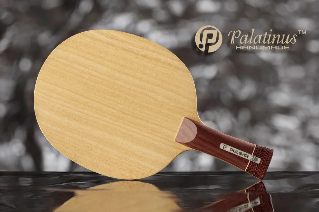 Palatinus Pulsar ZC 6.0 handmade table tennis blade, OFF+, Limba outer ply, inner-boosted soft PBO-Carbon – forehand side